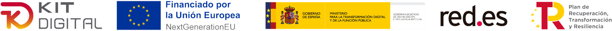 Kit Digital. Financiado por la Unión Europea NextGenerationEU. Gobierno de España. Red.es. Plan de Recuperación, Transformación y Resiliencia